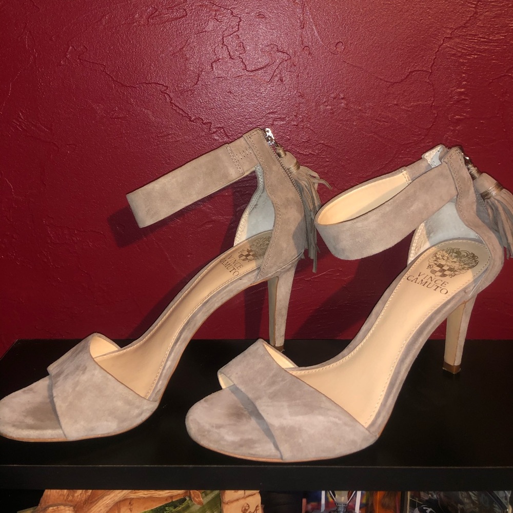 Nude Ankle Strap Sandal Heels